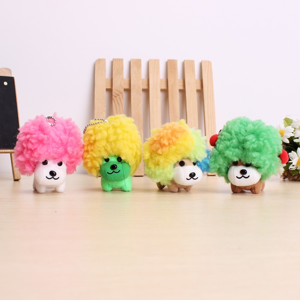 Plush Mini Colorful Dog Explosion Hairstyle