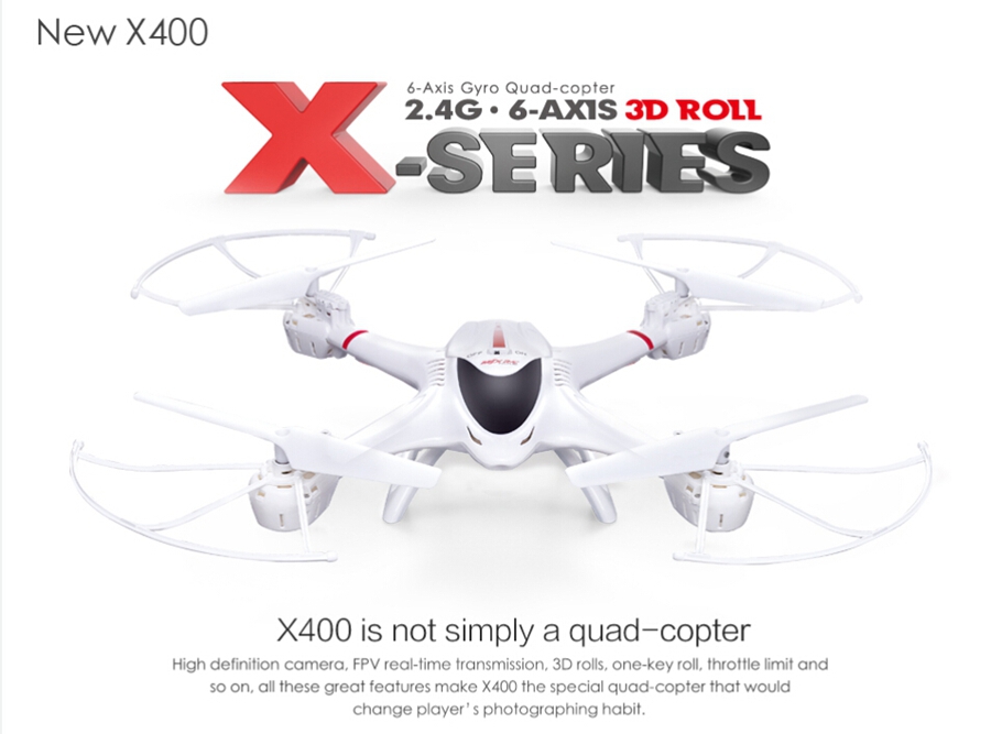 MJX X400 FPV 2.4G 6-Axis 3D Roll RC Quadcopter Support HD Camera