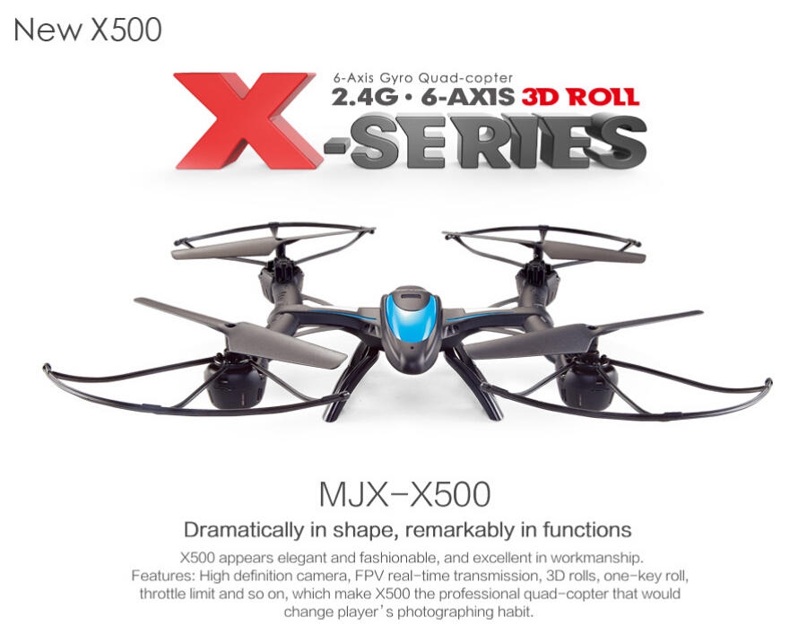 MJX X500 2.4G 6 Axis 3D Roll FPV Quadcopter w/ Real-time Transmission