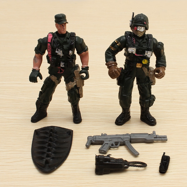 2PCS Special Forces Soldier Toy Action Figure Dynamic Model 1:18