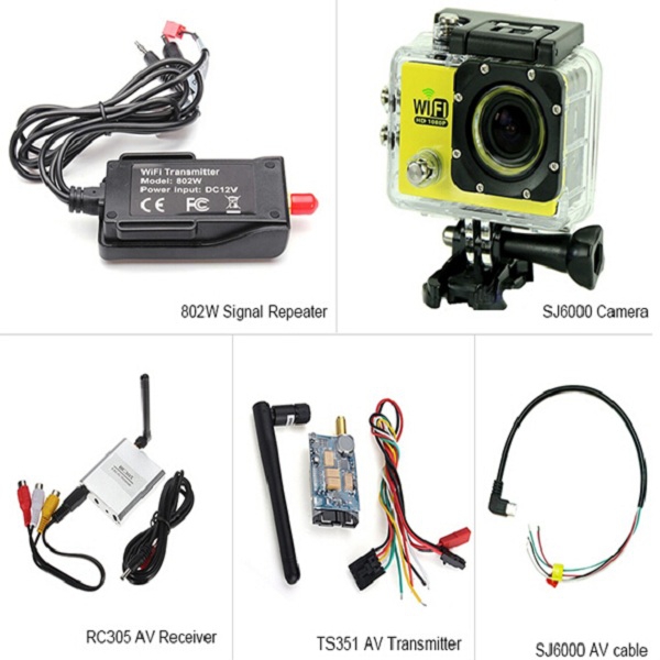 SJ6000 Camera+802W WIFI Transmitter+RC305 Receiver+TS351 Transmitter