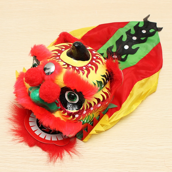 Chinese Traditional Dancing Lion Folk Handicraft Manual Control