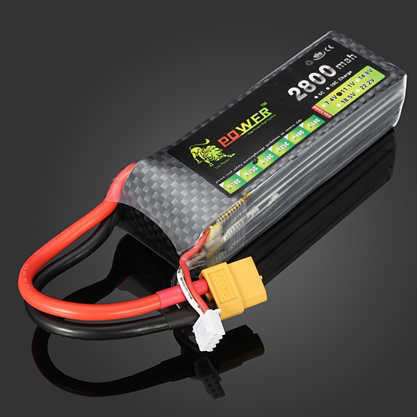 Lion Power 11.1V 2800MAH 30C MAX 45C Lipo Battery XT60 Plug