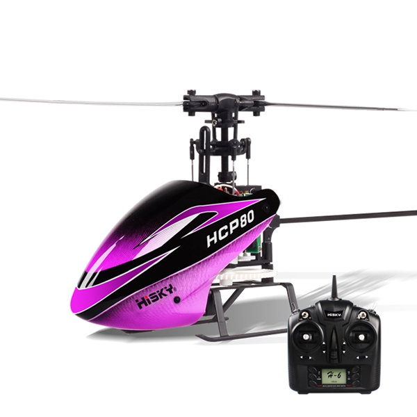 Hisky HCP80 V2 3D 6CH 3 Axis/6 Axis Gyro RC Helicopter H-6 RTF