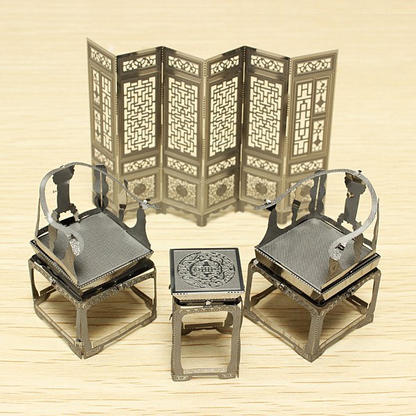 PIECECOOL Retro Furniture Sets DIY 3D Laser Cut Models Puzzle