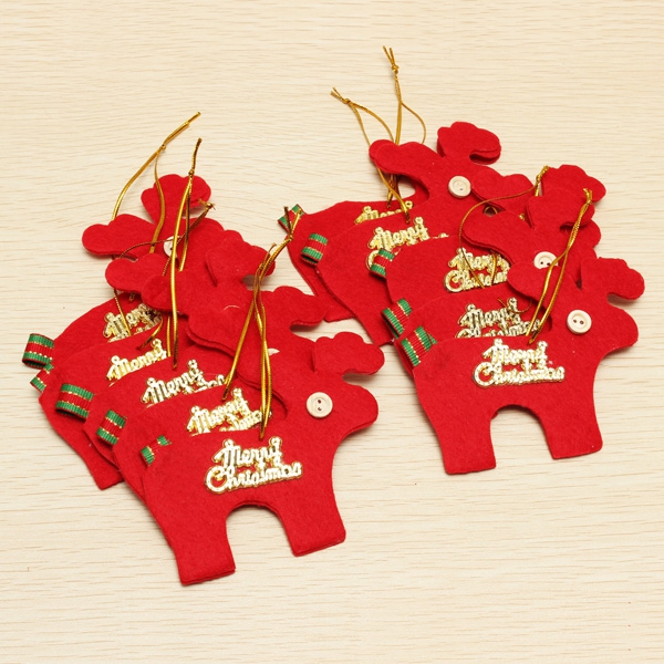 10pcs Christmas Tree Decorations Elk Pendant Festive Supplies