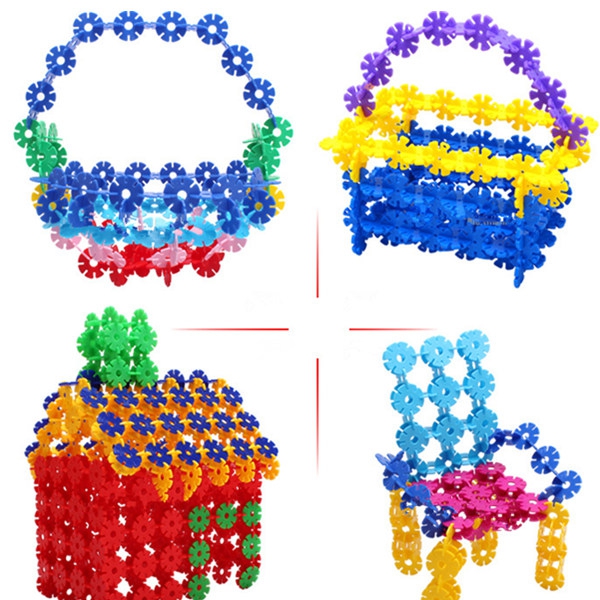 100Pcs Multicolor Snowflake Building Blocks Kid Educational Toy Puzzle
