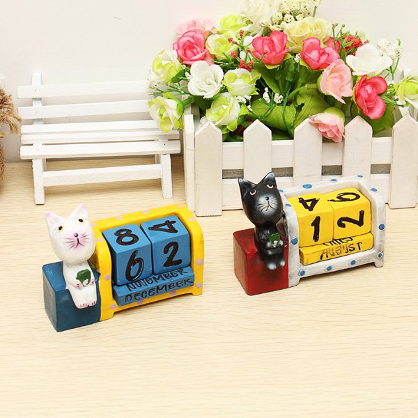 The Cute Cartoon Calendar Cat Decoration For Gift