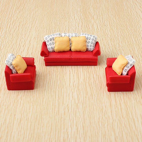 The Model Material Indoor Scene Decoration Red Sofa Set