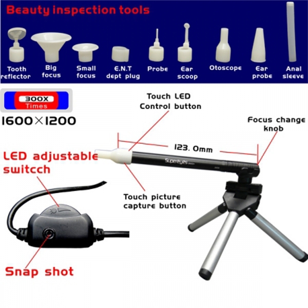 Supereyes B003+ 300X Portable USB Digital Microscope for RC Model