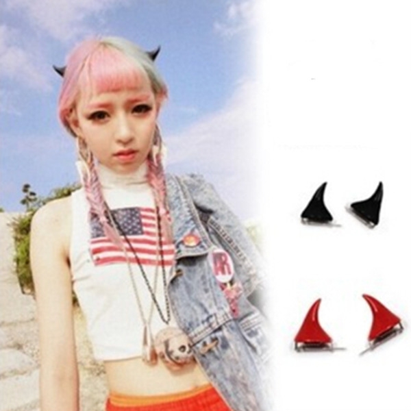 2PCS Party Supplies Demon Hairpin Punk Fashion Ox Horn Hairpin