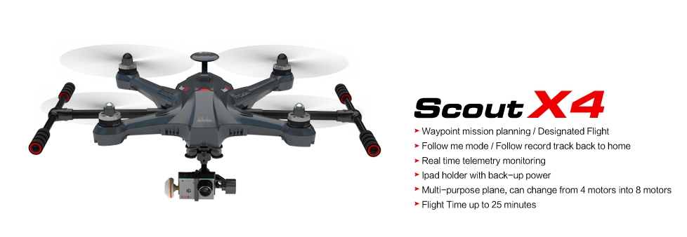 Walkera Scout X4 GPS FPV RC Quadcopter With Devo F12E For Gopro 3 FPV3