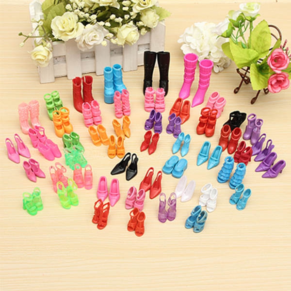 60 Pairs Trendy Multiple Styles Heels Sandals For Barbie Dolls