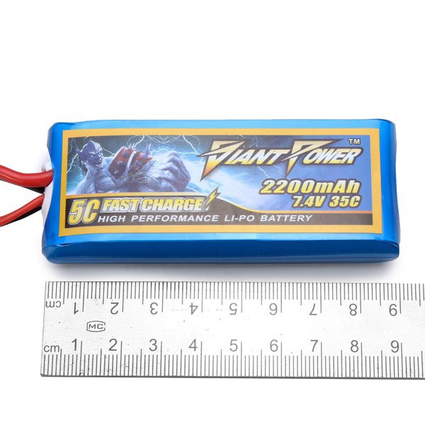 Giant Power 2200mAh 2S/7.4V 35C TRX Plug Battery For 1/16 RC Car