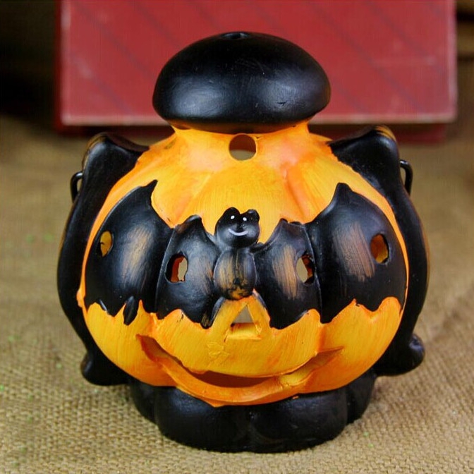 Halloween Decoration Pumpkin Light Candlestick Black Cat Bat Witch