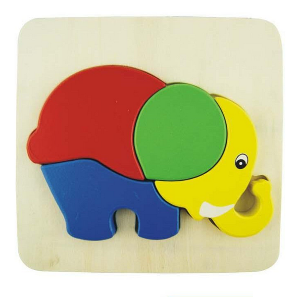 3D Assembled Elephant Wooden Puzzle Preschool Educational Toy