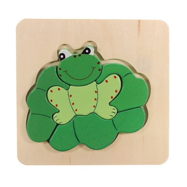 3D Assembled Frog Wooden Puzzle Preschool Educational Toy