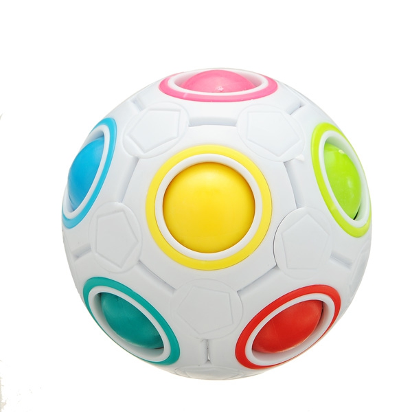 White Rainbow Magic Ball Plastic Cube Twist Puzzle Boy Toys