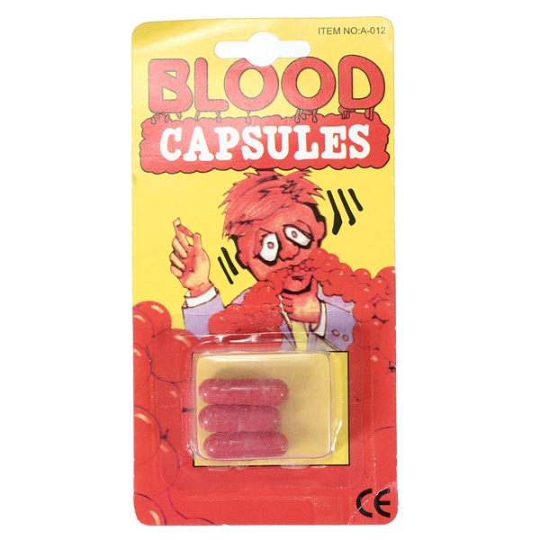 3Pcs Fake Blood Pill Capsules Horror Funny Joking Halloween Party Prop