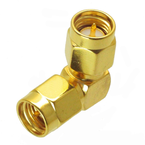 SMA Male to Male Adapter RF Connector Right Angle 90 Degree