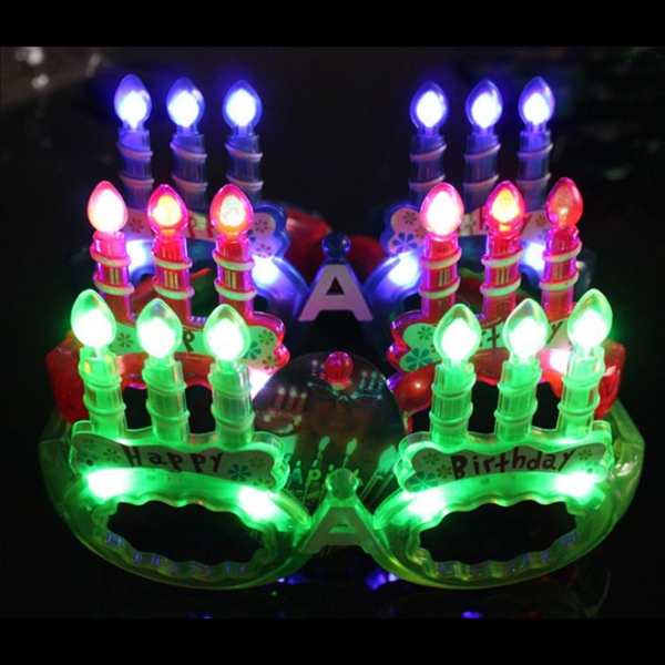 Birthday Candle Flashing Glasses Luminous Mask Birthday Gift