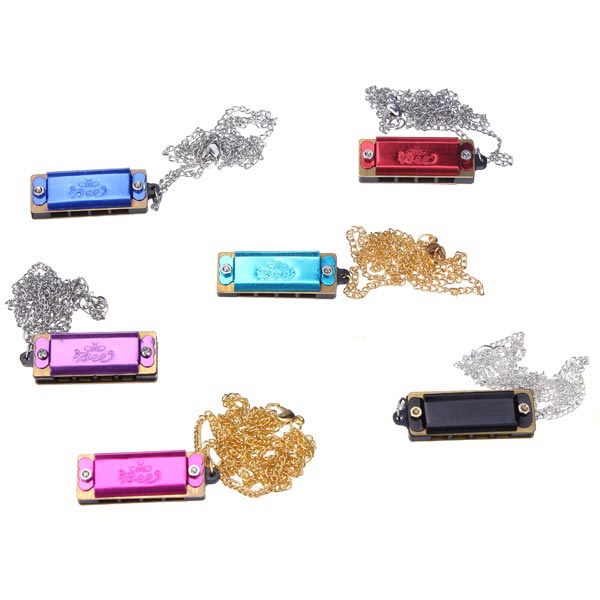 BEE Mini Fashion 4 Holes 8 Sounds Children's Necklace Harmonica