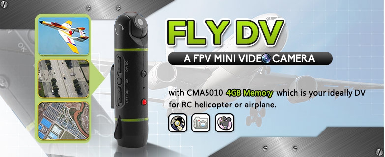 Fly DV FPV Mini Video Camera CMA5010 4GB Memory for RC Helicopter