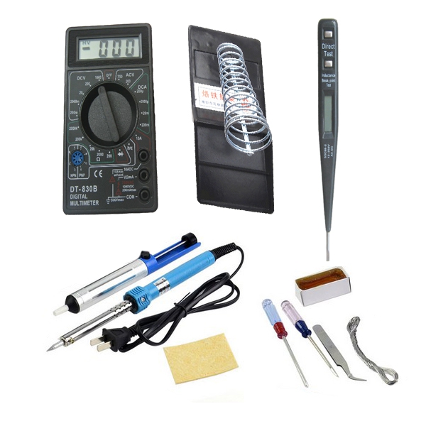 Soldering Tool Pack DT832B Multimeter + Soldering Irons + Rosin + Tin