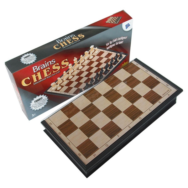 Black and White Magnetic Folding Chess With Board And Instructions