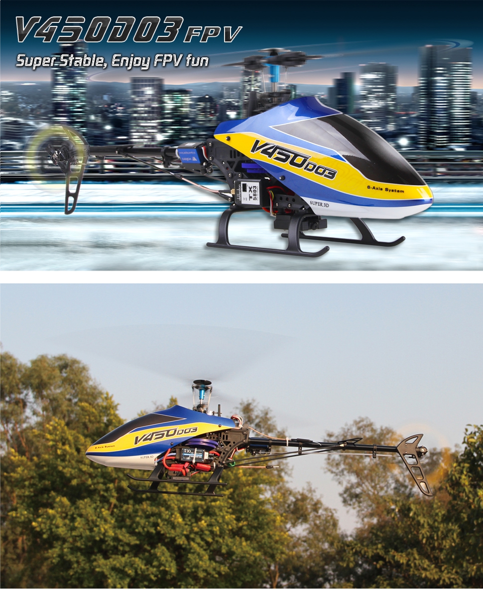 Walkera V450D03 FPV 6CH Flybarless Brushless RC Helicopter BNF