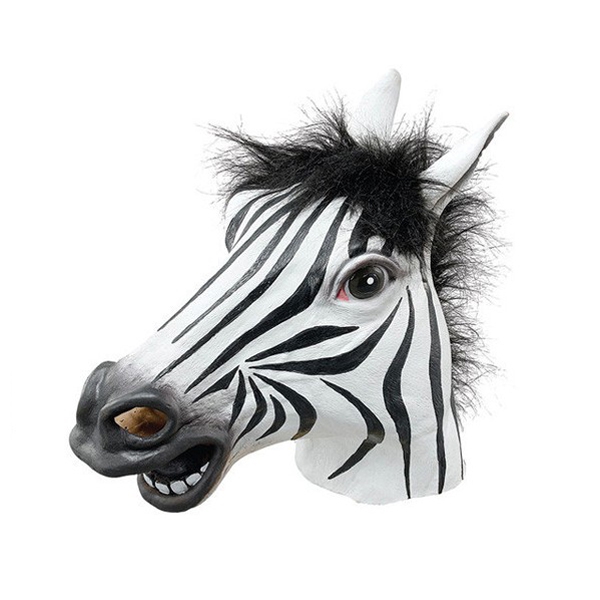 Adult Zebra Head latex Mask Fits Halloween Toys Party Fancy Dress