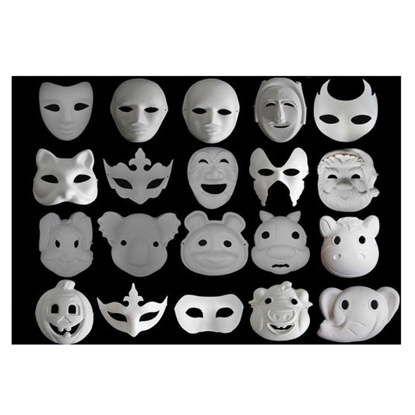 Unpainted Plain Blank Version Paper Pulp Mask SNA006c90