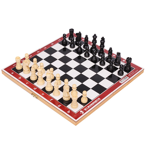Medium Portable Folding Board Wooden Chess Set 