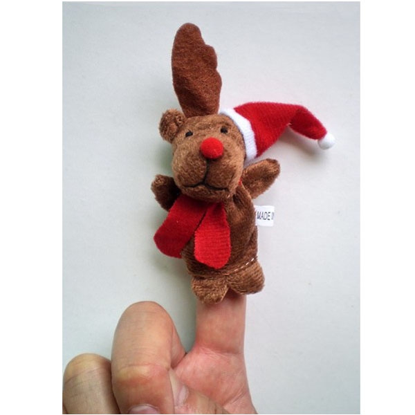 5pcs Christmas Cartoon Gift Puppet Finger Stuffed Toys