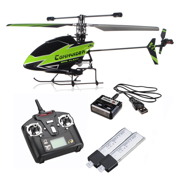 WLtoys V911-1 4CH Green Heli New Plug+Transmitter+Charger+2xBatteries
