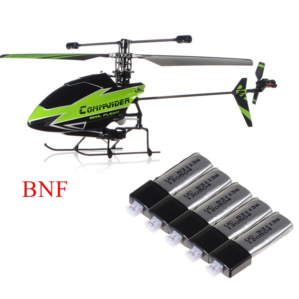 WLtoys V911-1 4CH Helicopter Green BNF + 120mAh Batteries