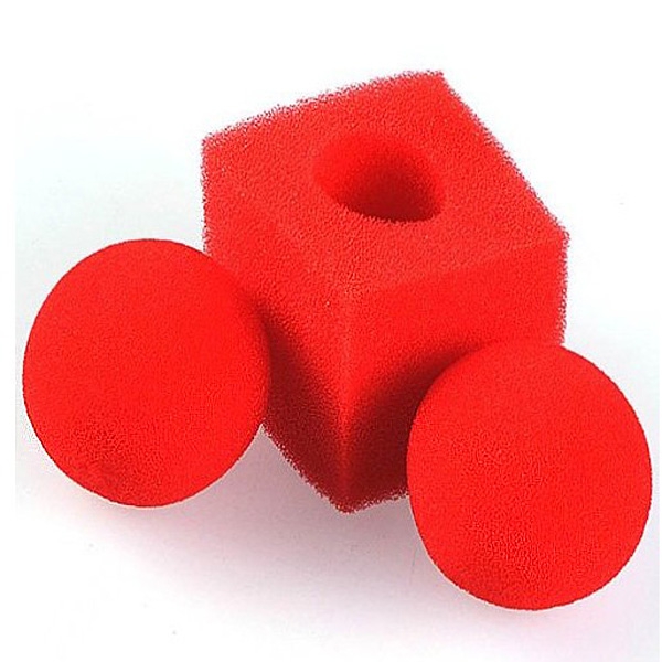 Kingmagic Magic Ball To Square Sponges Tricks Set Red