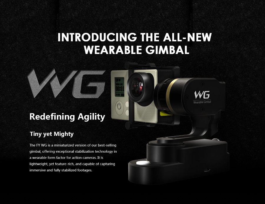 Feiyu Tech FY WG Wearable Gimbal Camera Mount Stabilizer For GoPro 3 3+ 4 Yi Cam AEE