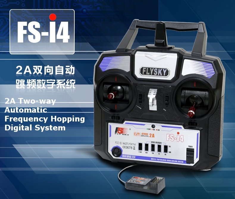 FlySky FS-i4 2.4G 4CH AFHDS Transmitter With FS-A6 Receiver 