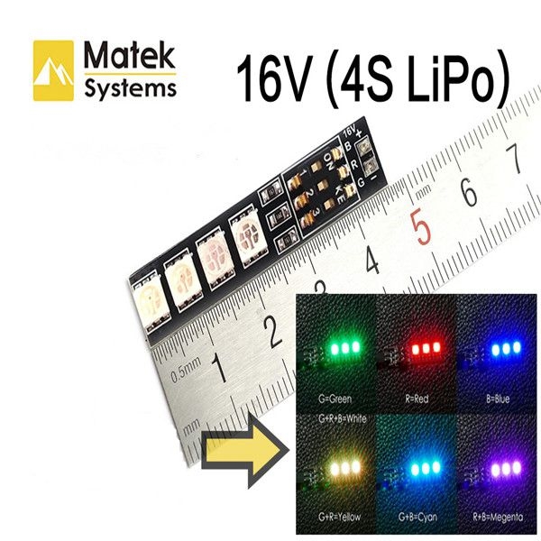 Matek RGB 5050 LED Lamp Panel 16V 4S Lipo 7 Colors Switch For FPV Helicopter Multi-axis