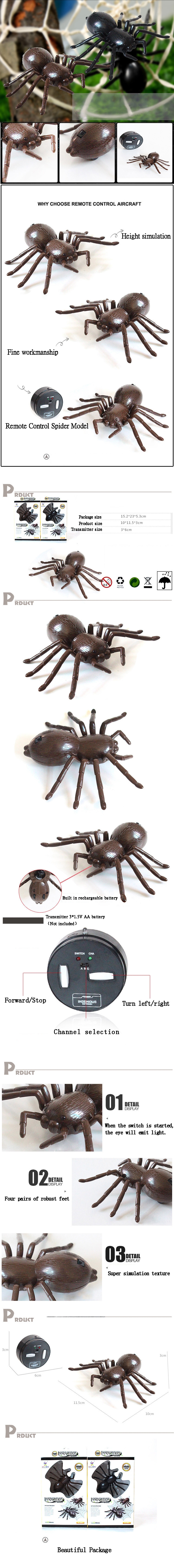 Remote Control Spider Model Toy for Kids Two Colors