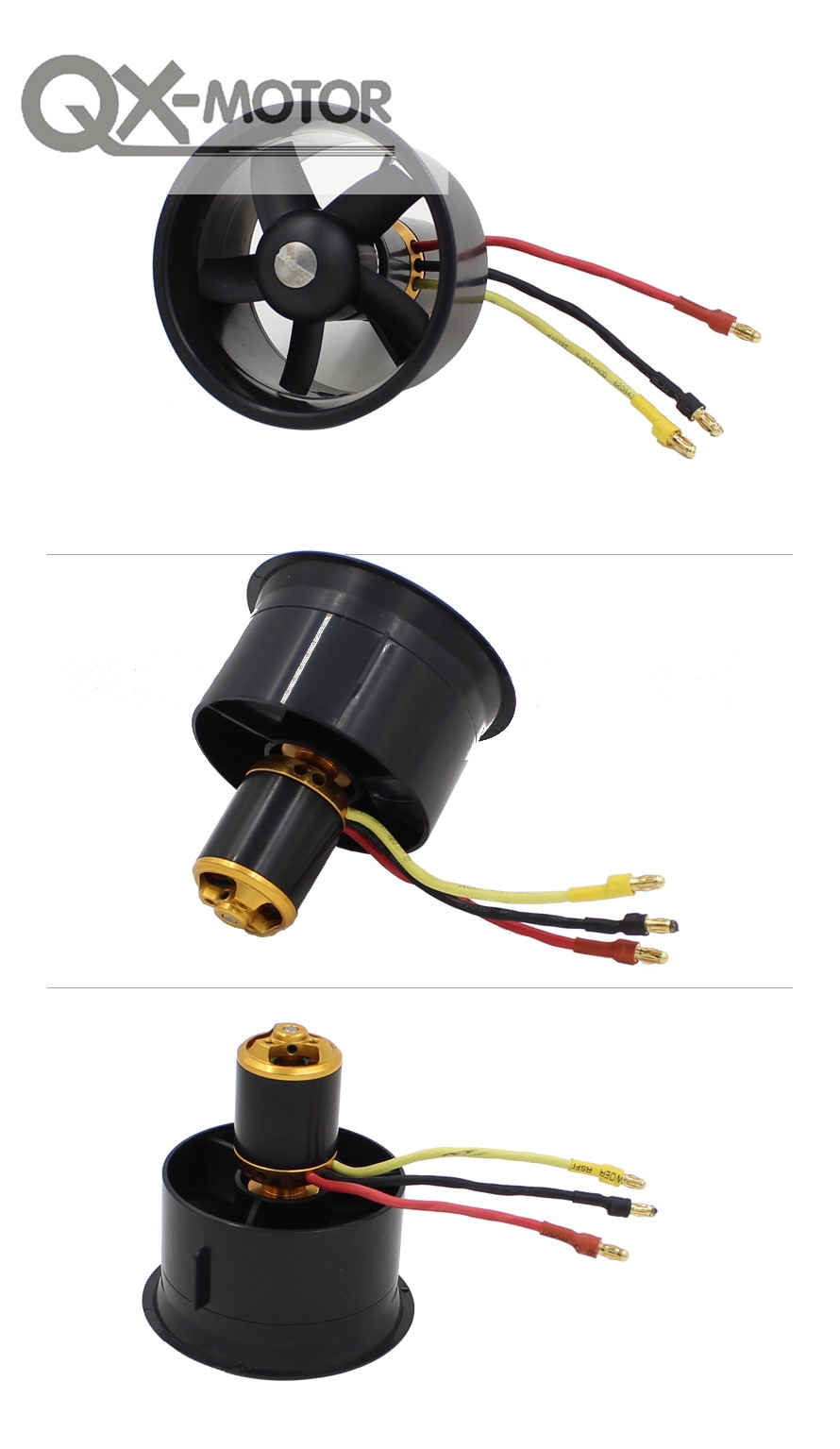 QX-Motor 64mm 5 Blades Ducted Fan With 4300KV 3-4S QF2822 Brushless Motor 