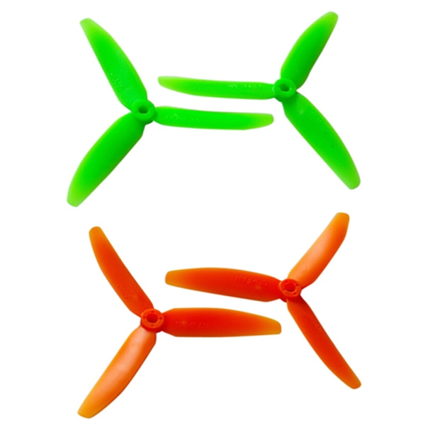 Gemfan 5x3 5030 3-Leaf Propeller CW/CCW Orange & Green For 250 Frame Kit