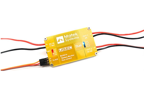 Matek U4A2P FPV Dual-way BEC 4A/5V & 4A/5-12V With Remote Switch