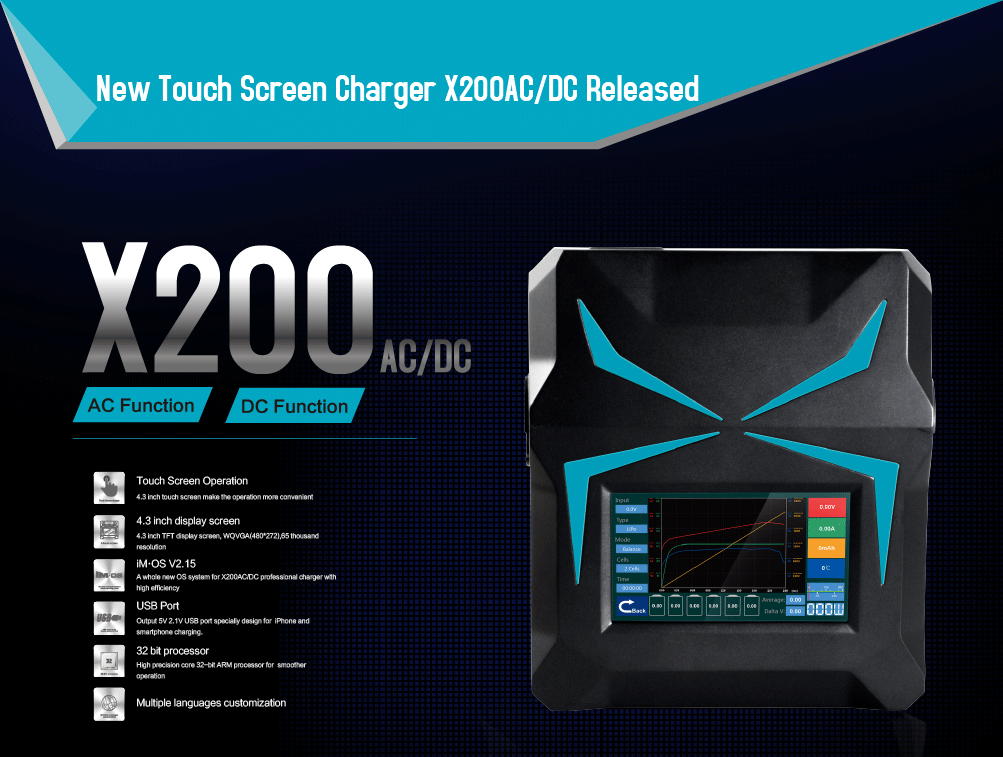 IMAX X200 AC/DC Generation Intelligent Touch Screen Charger