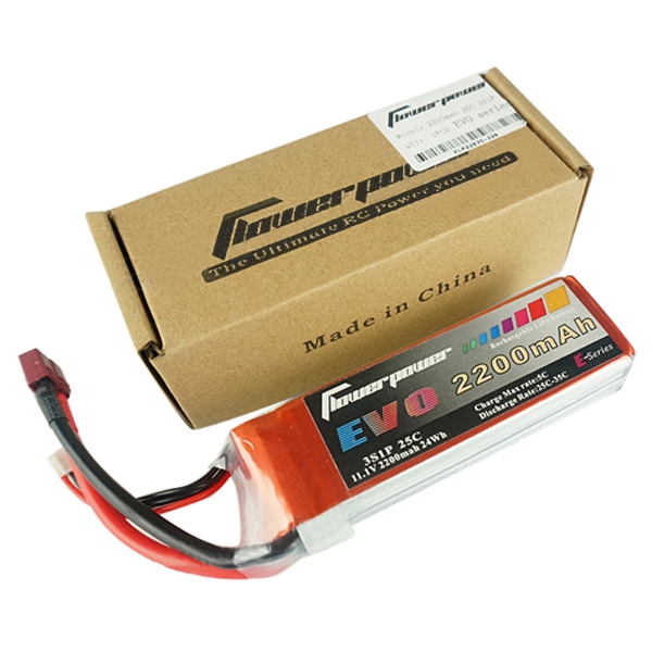 FlowerPower EVO 2200mah 11.1V 25C 3S1P LiPo Battery T Plug For RC Model