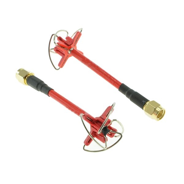 AOMWAY 5.8G 3dBi RP-SMA Male Four Lobe RHCP VTx/VRx FPV Antenna