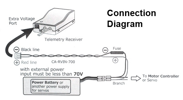 External Voltage Sensing Return Cable for Futaba 14SG 18MZ T10J R7008SB