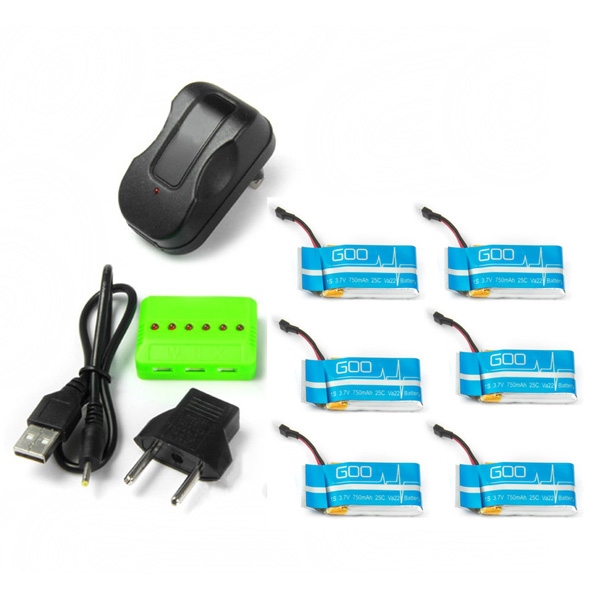 X6A 750mAh Battery With Charger For Syma X5C Cheerson CX-30 JJRC H5C H9D 