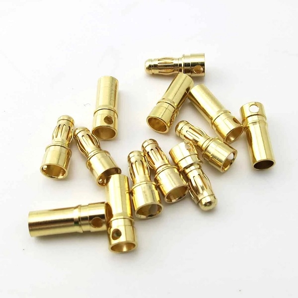 5X Pairs 4mm Gold Bullet Connector Banana Plug For ESC Battery Motor